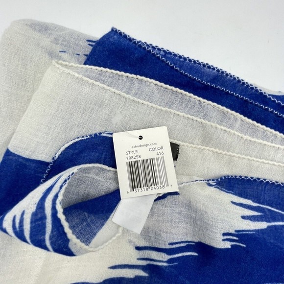 Echo Unisex Scarf Blue White 76 in X 40 In New - Picture 12 of 14